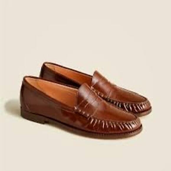 J crew Shoes - J.Crew Winona Penny Loafers Women’s 8 Spazzolato Leather Cognac Rich Caramel